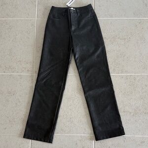 garage black faux leather pants nwt